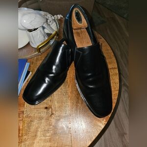 GORDON RUSH 'Simon' Beautiful Black Leather Slipons, 10.5 NICE!! Pre-owned